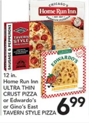 Pete's Fresh Market 12 in. Home Run Inn ULTRA THIN CRUST PIZZA or Edwardo's or Gino's East TAVERN STYLE PIZZA offer