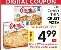 Pete's Fresh Market 12 in. Connie's THIN CRUST PIZZA offer