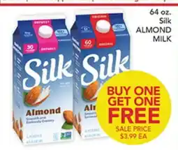Pete's Fresh Market 64 oz. Silk ALMOND MILK offer