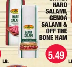 Carnicerias Jimenez ECARFA HARD SALAMI, GENOA SALAMI & OFF THE BONE HAM offer