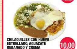 Carnicerias Jimenez CHILAQUILES CON HUEVO ESTRELLADO, AGUACATE REBANADO Y CREMA offer