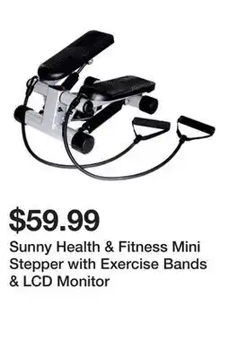 Dick's Sporting Goods Sunny Health & Fitness Mini Stepper with Exercise Bands & LCD Monitor offer