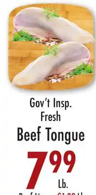 Garden Fresh Market Gov't Insp. Fresh Beef Tongue offer
