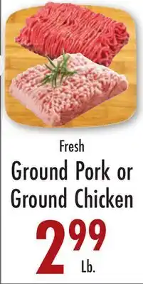 Garden Fresh Market Fresh Ground Pork or Ground Chicken offer