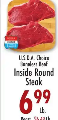 Garden Fresh Market U.S.D.A Choice Boneless Beef Inside Round Steak offer