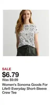 Kohl's Women's Sonoma Goods For Life Everyday Short-Sleeve Crew Tee offer