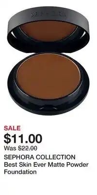 Kohl's SEPHORA COLLECTION Best Skin Ever Matte Powder Foundation offer