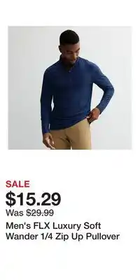 Kohl's Men's FLX Luxury Soft Wander 1/4 Zip Up Pullover offer