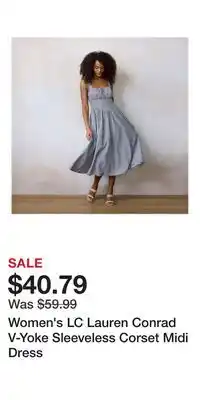 Kohl's Women's LC Lauren Conrad V-Yoke Sleeveless Corset Midi Dress offer
