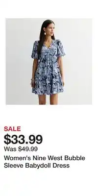Kohl's Women's Nine West Bubble Sleeve Babydoll Dress offer