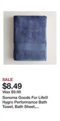 Kohl's Sonoma Goods For Life Hygro Performance Bath Towel, Bath Sheet, Hand Towel or Washcloth offer