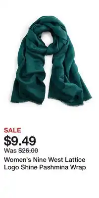 Kohl's Women's Nine West Lattice Logo Shine Pashmina Wrap offer