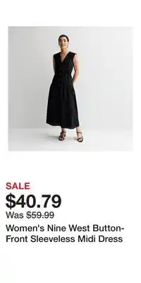 Kohl's Women's Nine West Button-Front Sleeveless Midi Dress offer