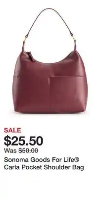 Kohl's Sonoma Goods For Life Carla Pocket Shoulder Bag offer