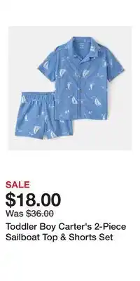 Kohl's Toddler Boy Carter's 2-Piece Sailboat Top & Shorts Set offer