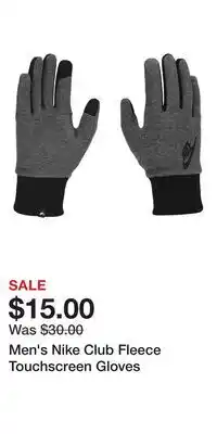 Kohl's Men's Nike Club Fleece Touchscreen Gloves offer