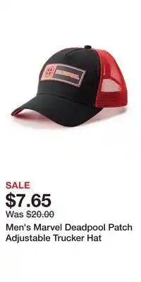 Kohl's Men's Marvel Deadpool Patch Adjustable Trucker Hat offer