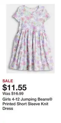 Kohl's Girls 4-12 Jumping Beans Printed Short Sleeve Knit Dress offer