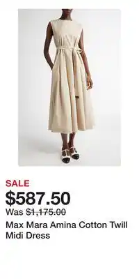Nordstrom Max Mara Amina Cotton Twill Midi Dress offer
