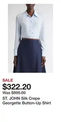 Nordstrom ST. JOHN Silk Crepe Georgette Button-Up Shirt offer