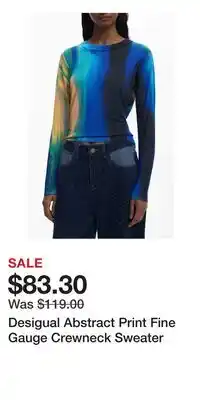 Nordstrom Desigual Abstract Print Fine Gauge Crewneck Sweater offer