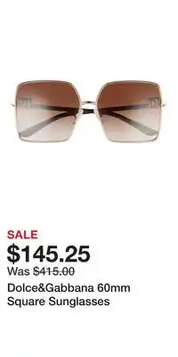 Nordstrom Dolce&Gabbana 60mm Square Sunglasses offer