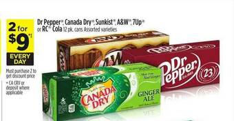 Dollar General Dr Pepper®, Canada Dry®, Sunkist®, A&W®, 7Up® Or RC® Cola offer