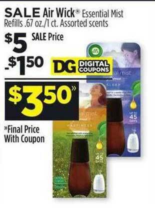 Dollar General Air Wick® Essential Mist Refills offer