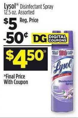 Dollar General Lysol® Disinfectant Spray offer