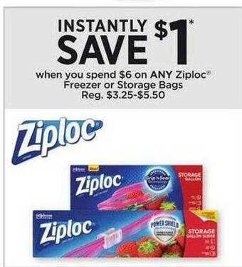 Dollar General Ziploc® Freezer Or Storage Bags offer