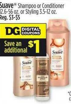 Dollar General Suave® Shampoo Or Conditioner Or Styling offer