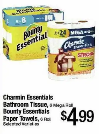 Jons International Charmin Essentials Bathroom Tissues, Bounty Essentials Paper Towels offer