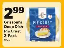 Save a Lot Grissom's Deep Dish Pie Crust 2-Pack offer