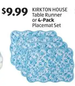 Aldi KIRKTON HOUSE Table Runner or 4-Pack Placemat Set offer