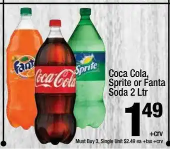 Super King Markets Coca Cola, Sprite Or Fanta Soda 2 Ltr offer