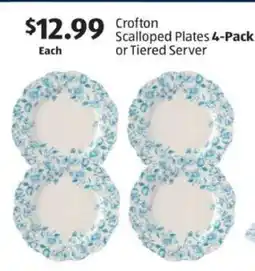 Aldi Crofton Scalloped Plates 4-Pack or Tiered Server offer