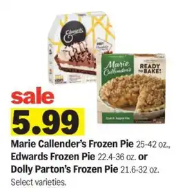 Meijer Marie Callender's Frozen Pie, Edwards Frozen Pie, or Dolly Parton's Frozen Pie offer
