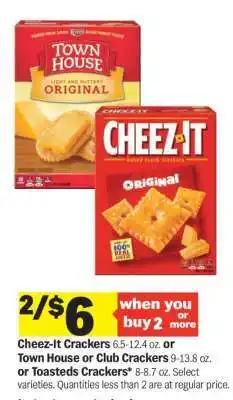 Meijer Cheez-It Crackers or Town House or Club Crackers or Toasteds Crackers offer