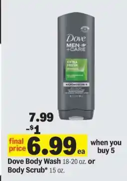 Meijer Dove Body Wash or Body Scrub offer