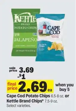 Meijer Cape Cod Potato Chips or Kettle Brand Chips offer