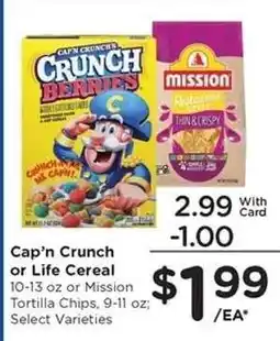 Kroger Cap'n Crunch or Life Cereal offer