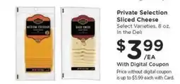 Kroger Private Selection Sliced Cheese offer