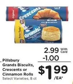 Kroger Pillsbury Grands Biscuits, Crescents or Cinnamon Rolls offer