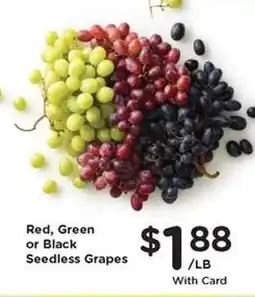 Kroger Red, Green or Black Seedless Grapes offer