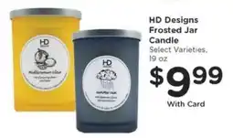 Kroger HD Designs Frosted Jar Candle offer