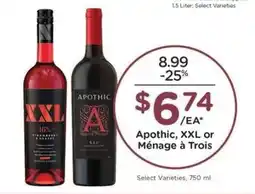 Kroger Apothic, XXL or Ménage à Trois offer