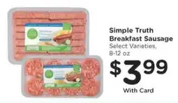 Kroger Simple Truth Breakfast Sausage offer