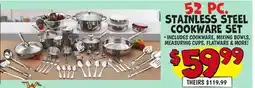Ollie's 52 PC. STAINLESS STEEL COOKWARE SET offer
