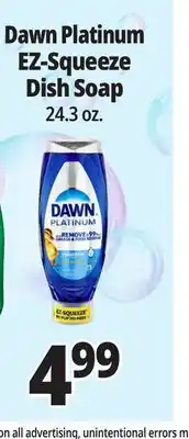 Ocean State Job Lot Dawn Platinum EZ-Squeeze Dish Soap offer