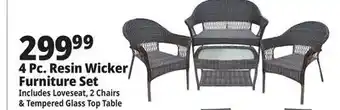 Ocean State Job Lot 4-Piece All-Weather Resin Wicker Set Dark Brown offer